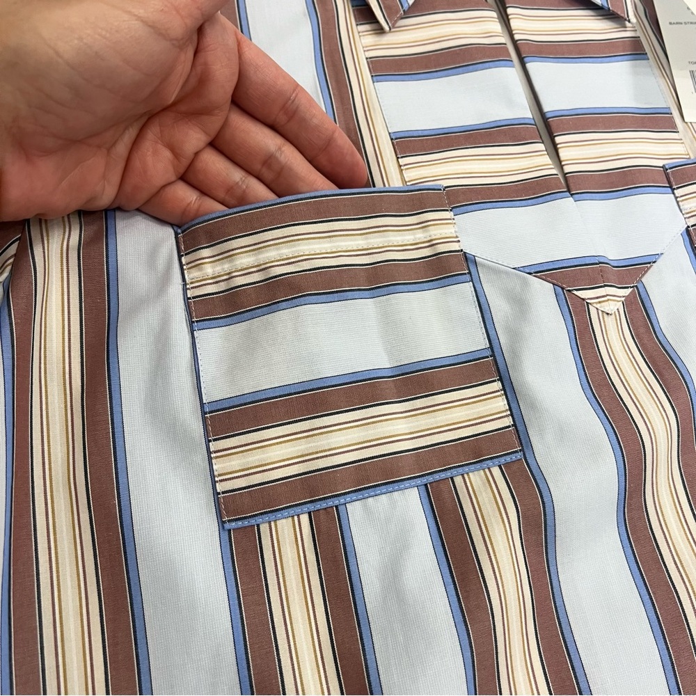 NWT Tory Burch TB Striped Cotton Casual Top size 10 - Picture 13 of 14